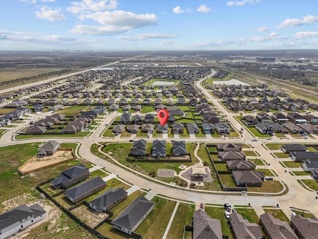 aerial view with a residential view