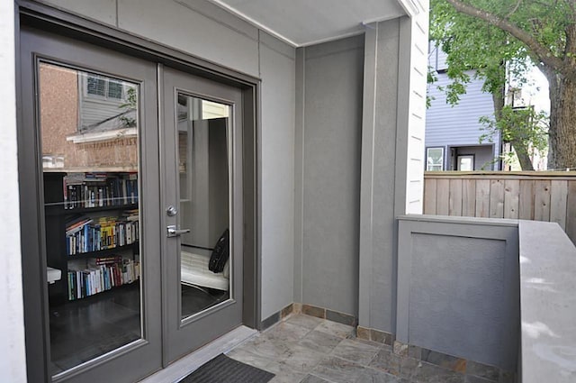 entrance to property with french doors