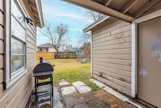 view of yard with fence