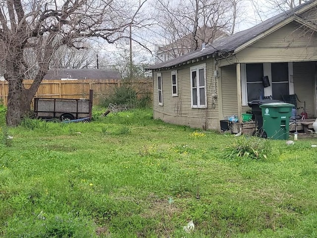 view of yard with fence