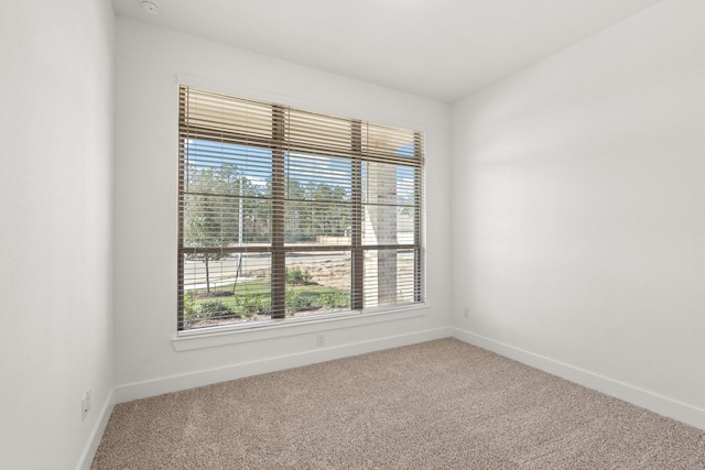 carpeted spare room with baseboards