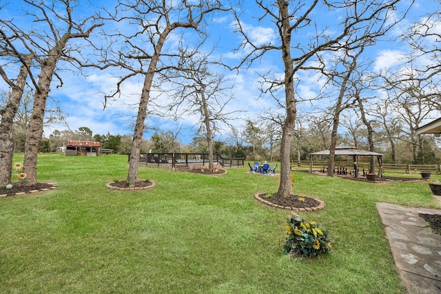 view of yard featuring a gazebo