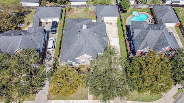 bird's eye view with a residential view