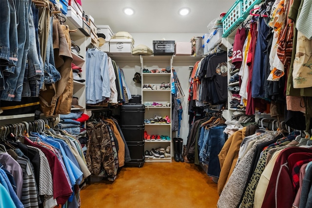 view of walk in closet