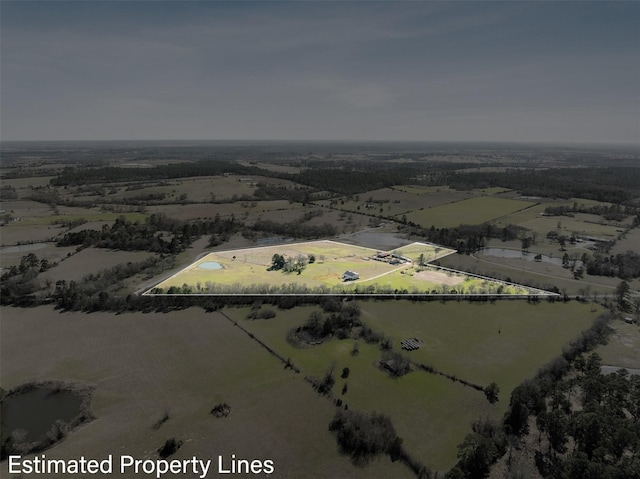 bird's eye view featuring a rural view