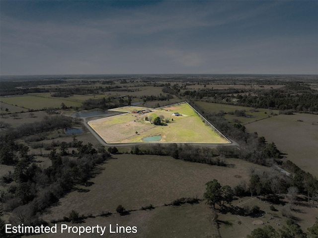 bird's eye view featuring a rural view