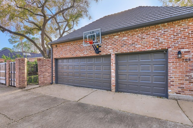 view of garage