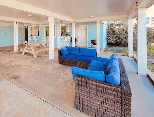 view of patio with an outdoor living space