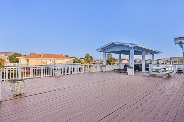 deck featuring a gazebo