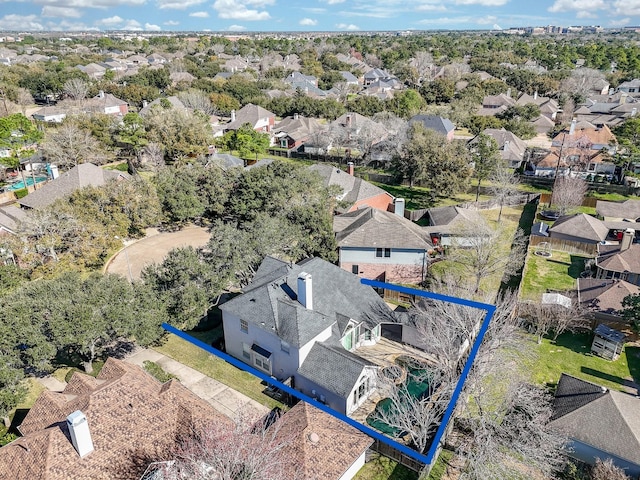 bird's eye view with a residential view