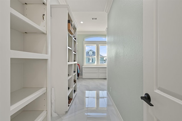 spacious closet featuring visible vents