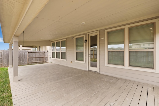 wooden terrace with fence