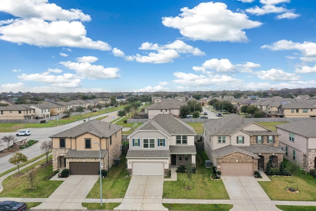 bird's eye view with a residential view