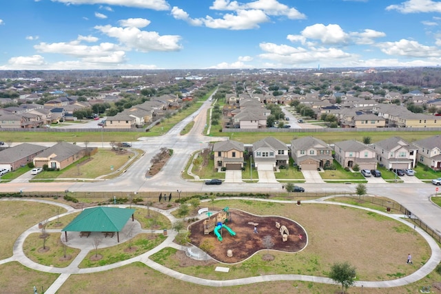 bird's eye view with a residential view