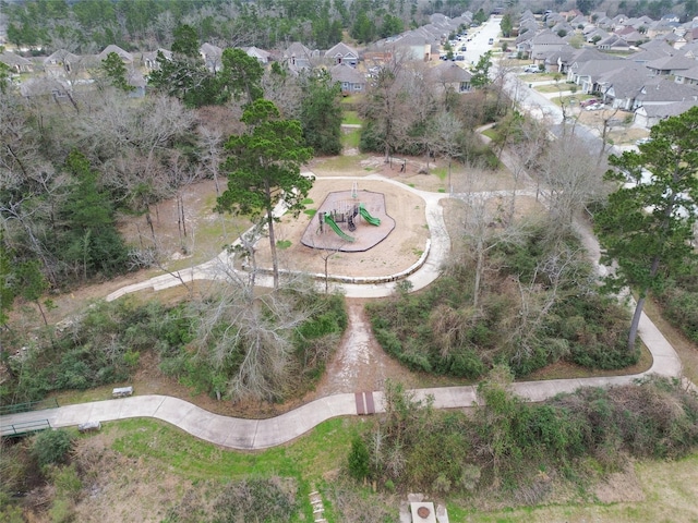 birds eye view of property with a residential view