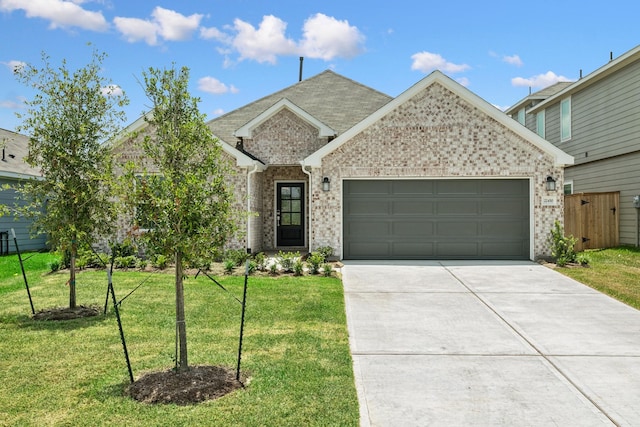 22450 Birchfield Grove Ln, New Caney, TX 77357 - view of front of house with brick siding, concrete driveway, and an attached garage