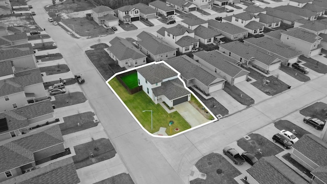 drone / aerial view with a residential view