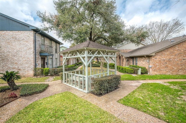 view of yard featuring a gazebo