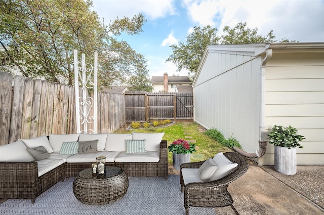 3048 Gessner Rd, Houston, TX 77080 - fenced backyard featuring outdoor lounge area and a patio area