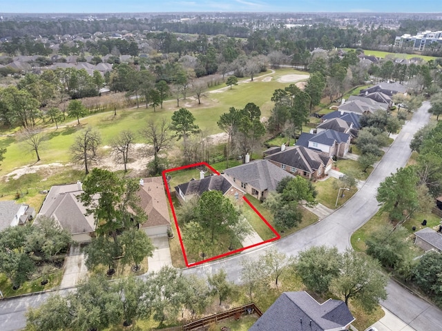 birds eye view of property with a residential view