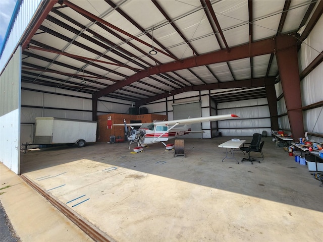 garage featuring metal wall