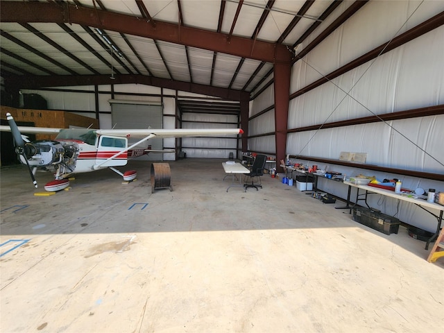 garage featuring metal wall