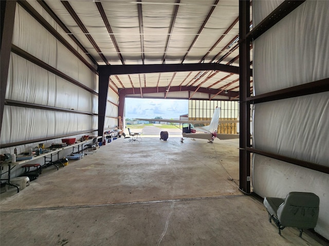 garage featuring metal wall