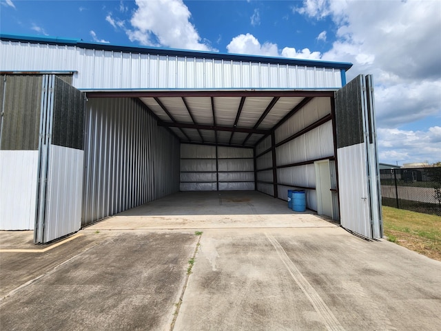 garage with a carport