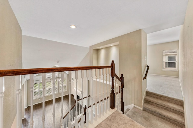 stairway with baseboards