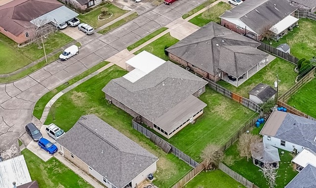 bird's eye view with a residential view