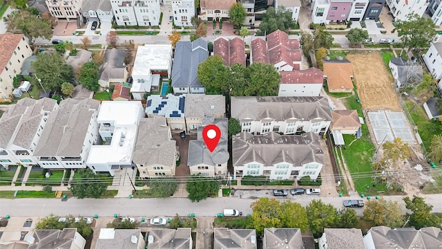 bird's eye view with a residential view