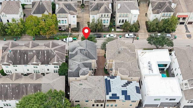 drone / aerial view with a residential view