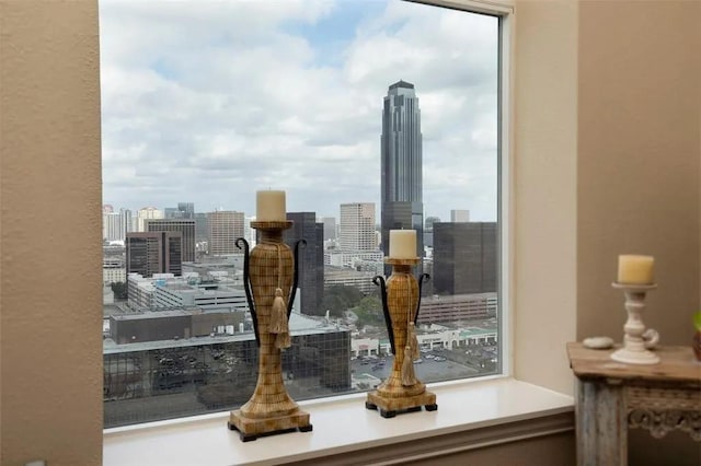 room details with a view of city