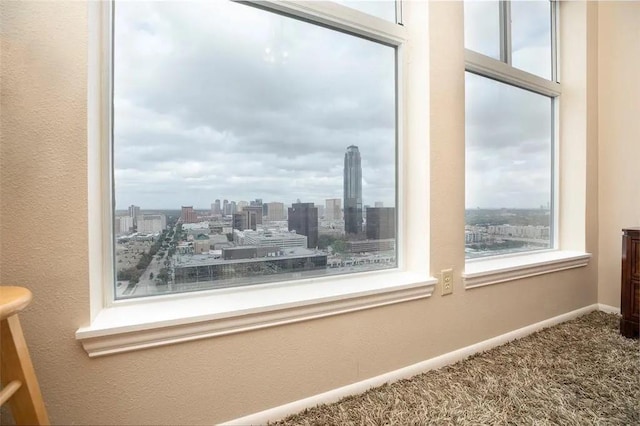 room details with baseboards and a city view