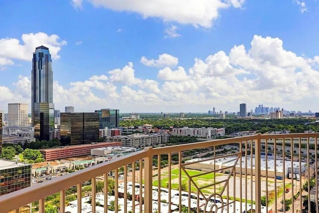 balcony with a view of city