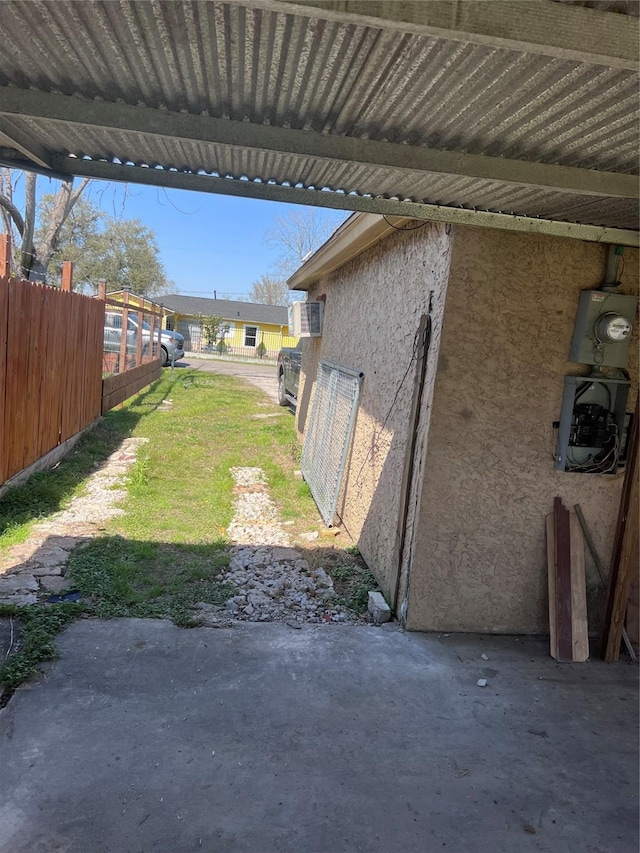 view of yard featuring fence