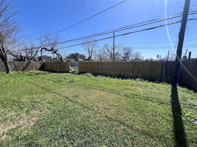 view of yard featuring fence private yard