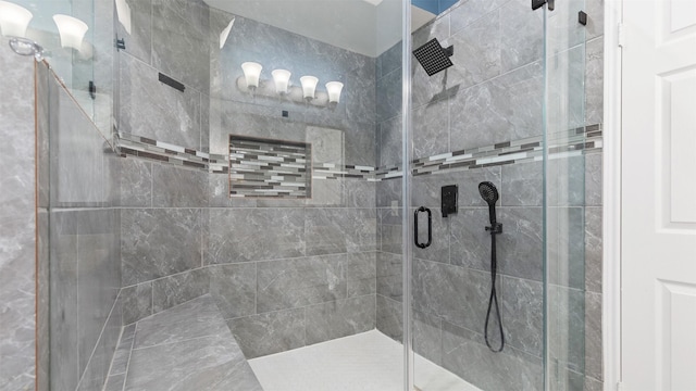 full bathroom featuring a shower stall