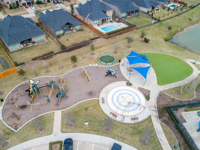 drone / aerial view featuring a residential view