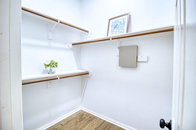 spacious closet with light wood finished floors