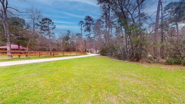 view of yard featuring fence