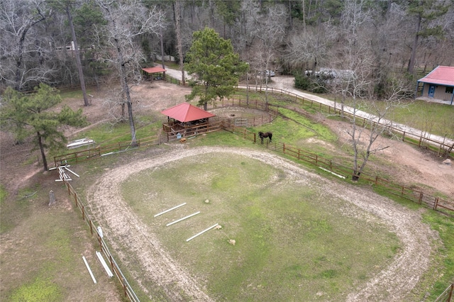 drone / aerial view featuring a rural view