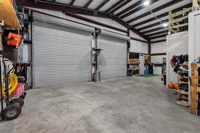 garage featuring metal wall