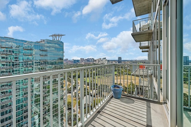 balcony with a city view