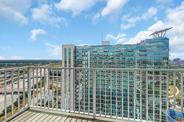 balcony with a city view