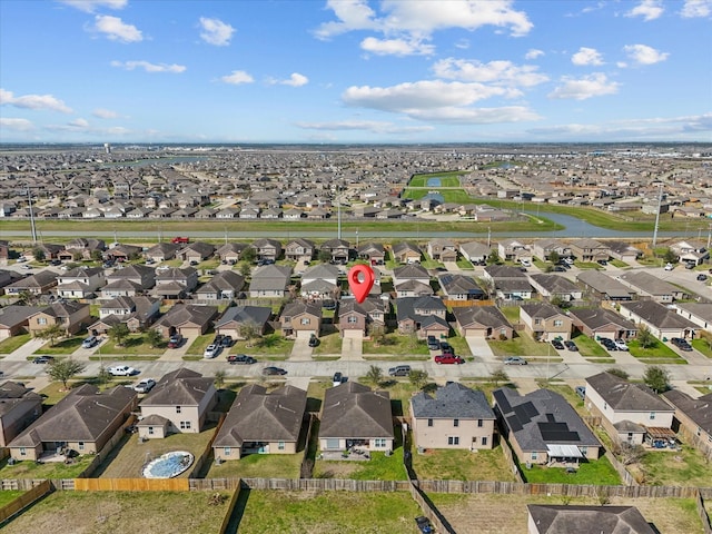 bird's eye view with a residential view