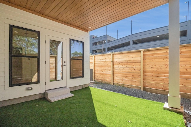 view of yard featuring fence