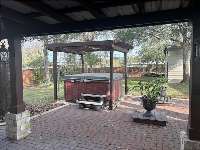 view of patio featuring a fenced backyard