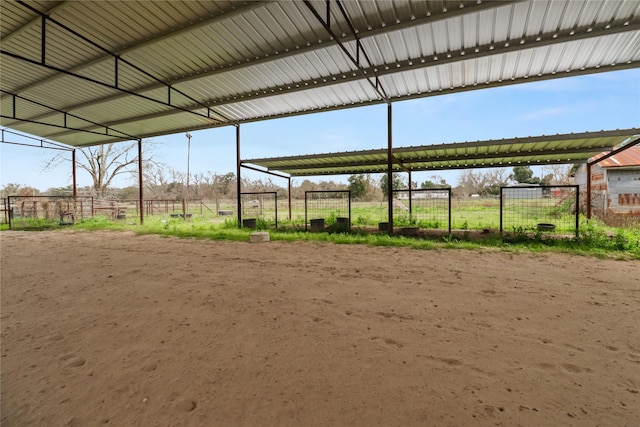 exterior space featuring a carport