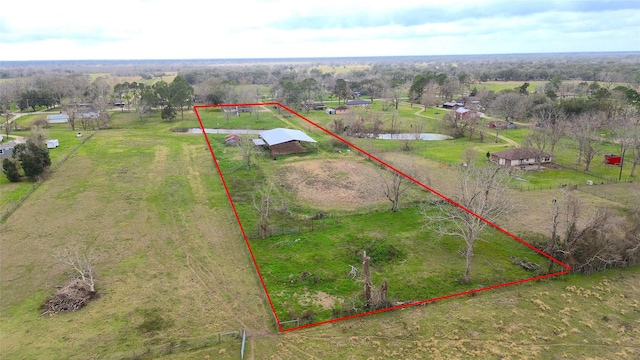 drone / aerial view featuring a rural view